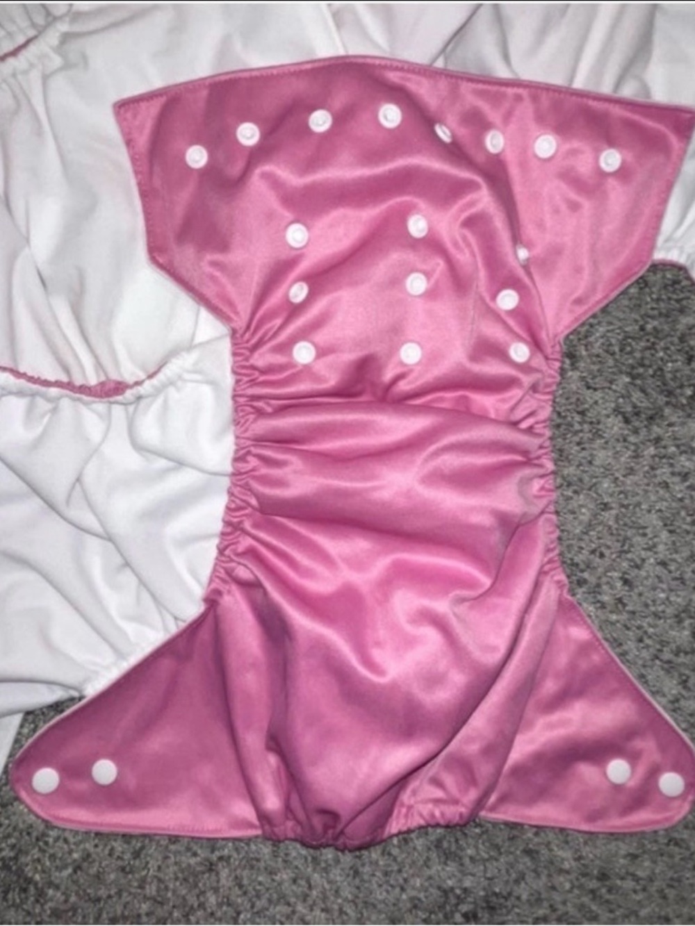 Lot of 6 Pocket Cloth Diapers Pink with snaps EUC - Picture 3 of 4